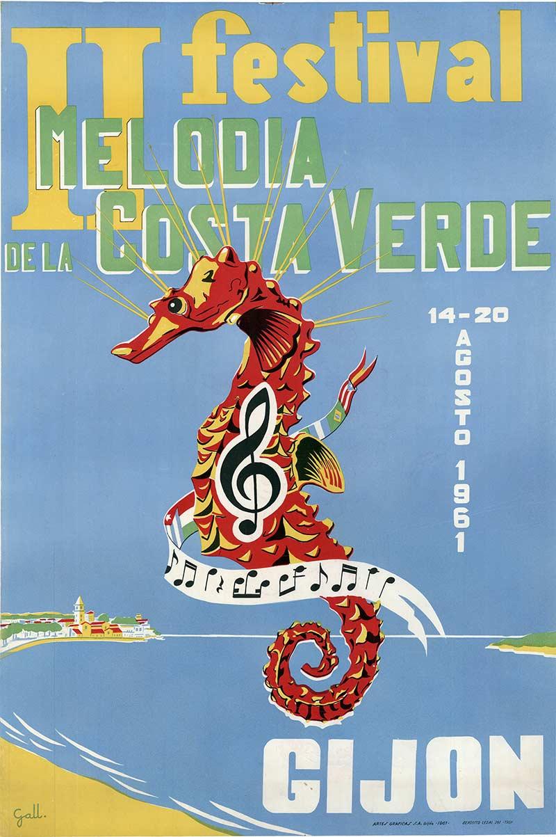 II Festival de la Melodía Costa Verde cartel original de época