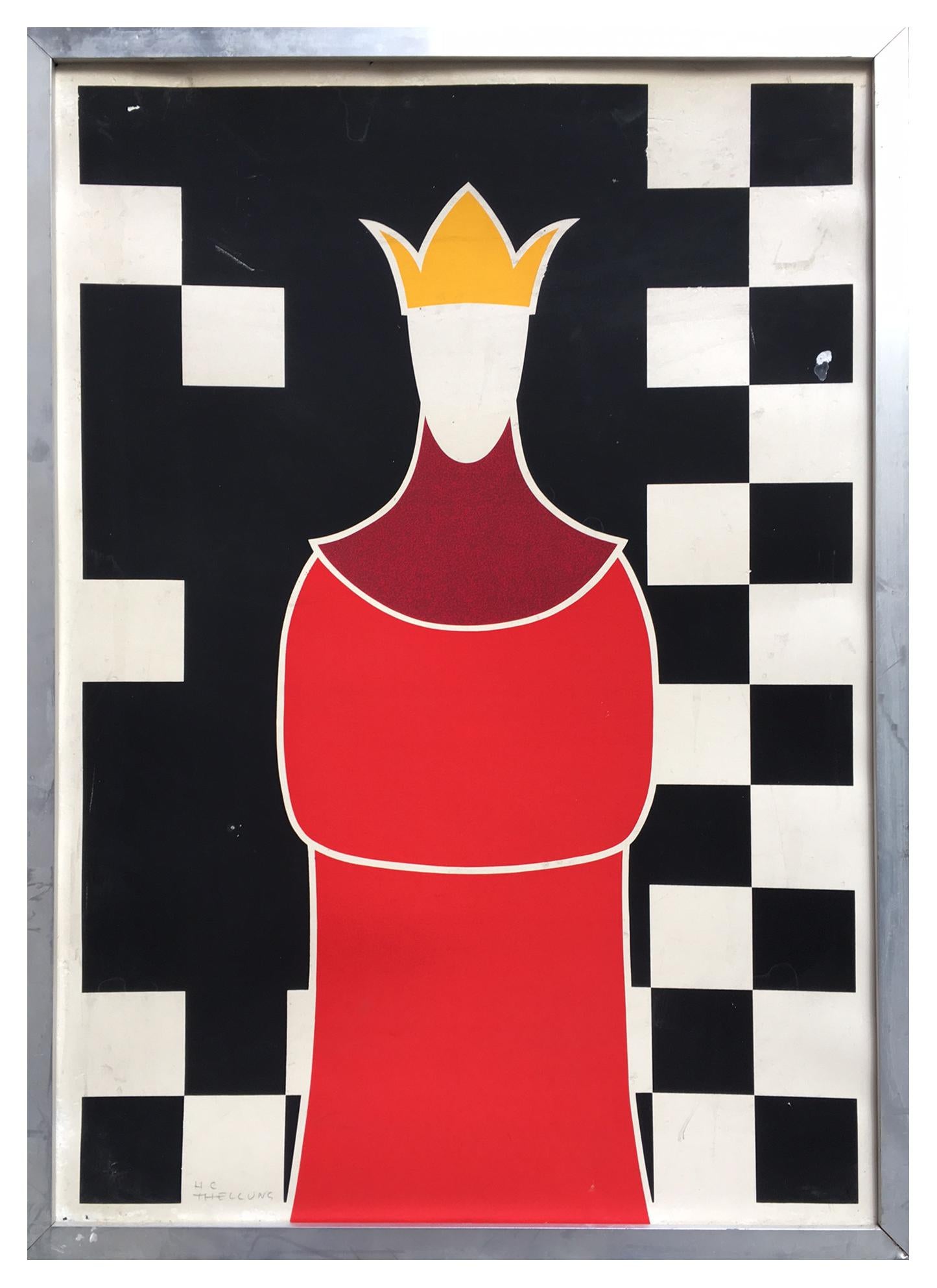 Unknown Figurative Print - THE KING - H.C. color screenprint signed Antonio Thellung