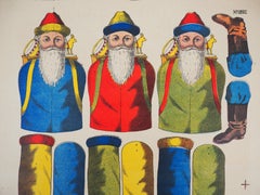 Imagerie de Wissembourg - Babbo Natale - Litografia e stencil - 1906