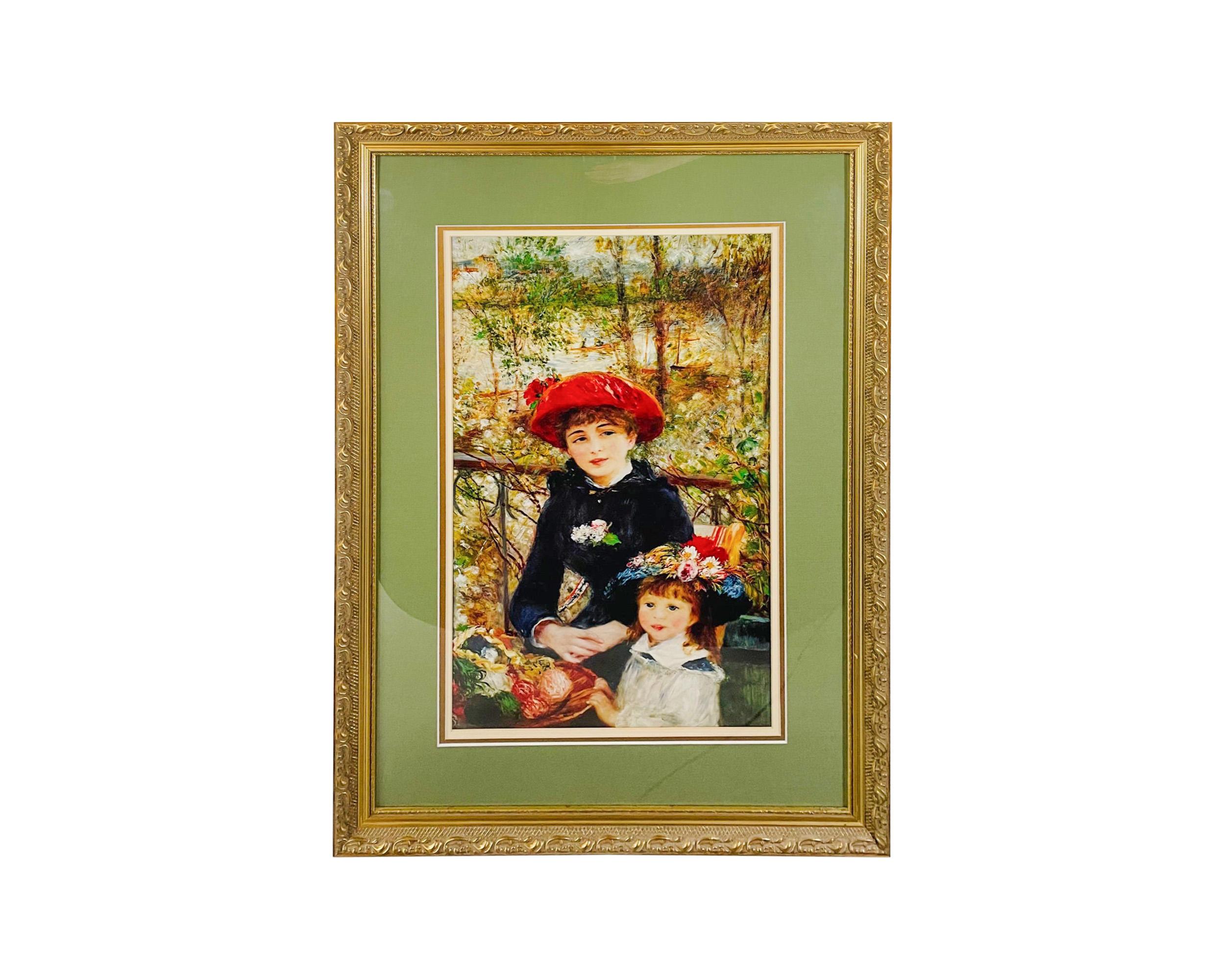 Portrait Print di Unknown - Stampa impressionista "Due sorelle sulla terrazza" di Pierre-Auguste Renoir