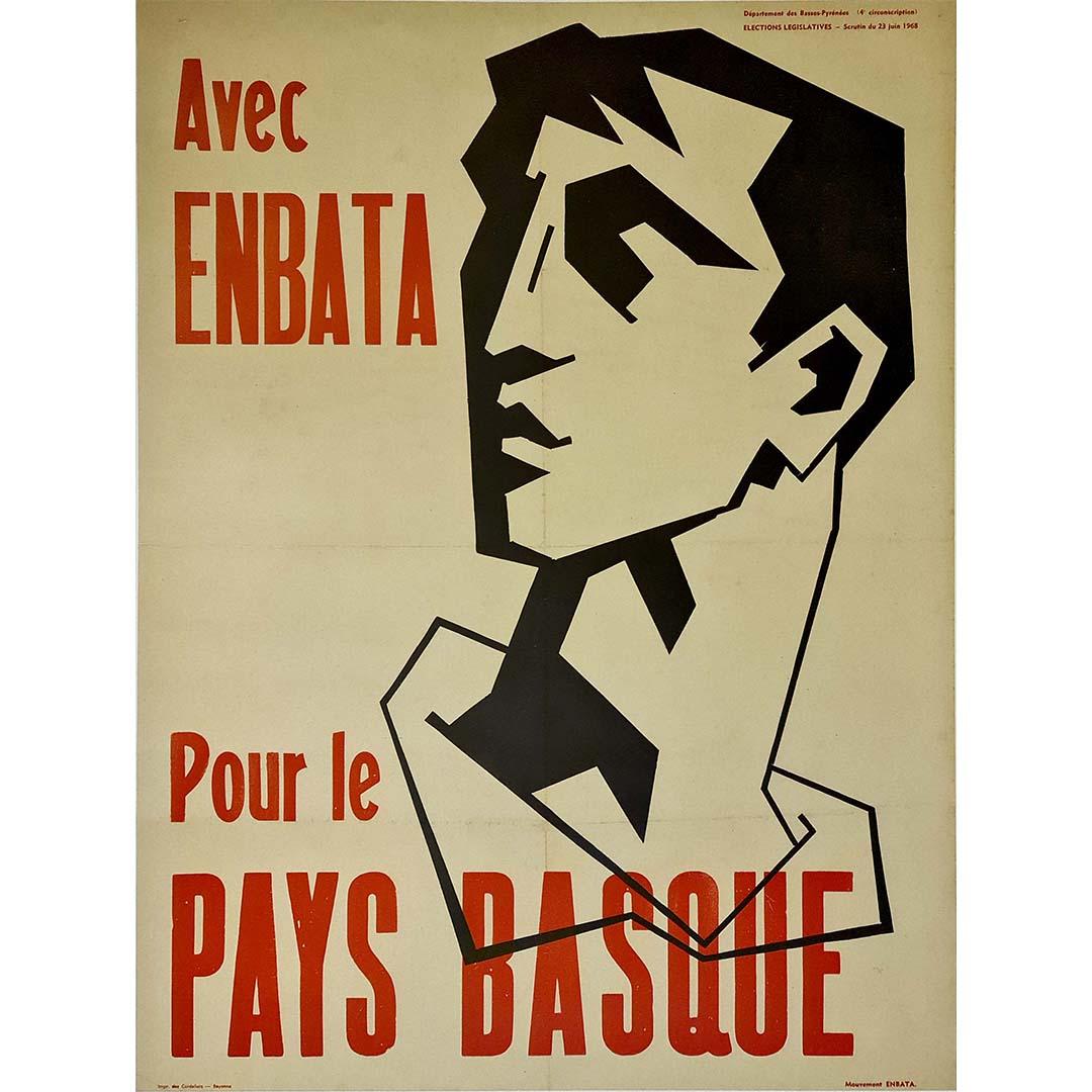 In 1968, a striking political poster for the Basque Country - Avec Enbata - Print by Unknown