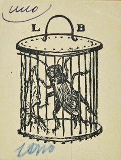 In the Cage - Woodcut - Early 20th Century