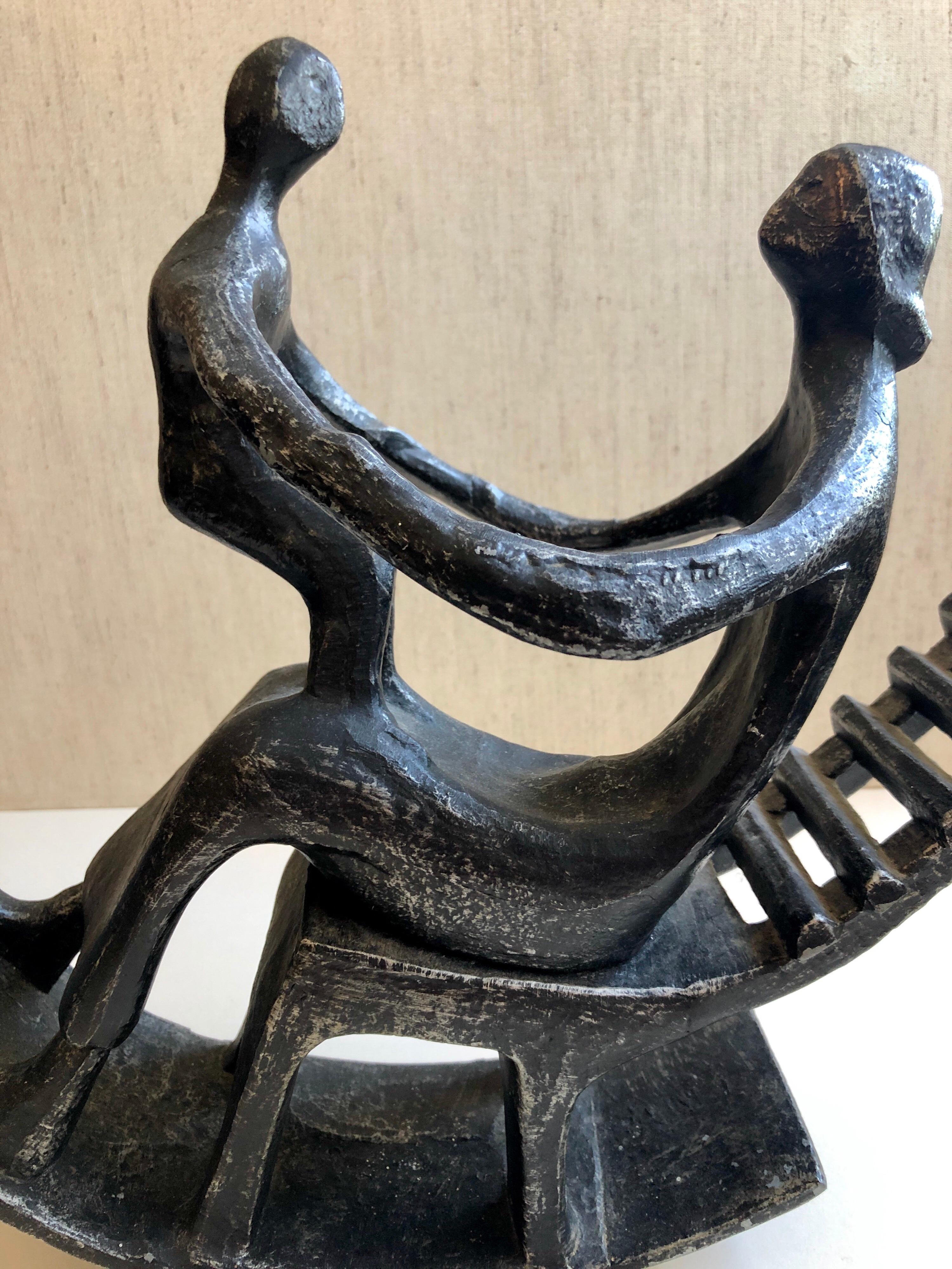 In the style of Henry Moore, Mother and Child in Rocking Chair  For Sale 1