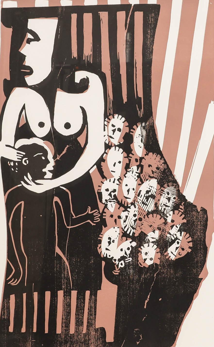 Ina Barfuss (b.1949),  - Framed 1997 Silkscreen, Mothers - Print by Unknown