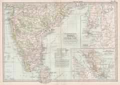 India, Southern Part. Century Atlas Antique map