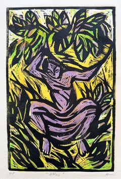 India Woman Farmer Artist Proof Print after Tyeb Metha Modern Style Signed