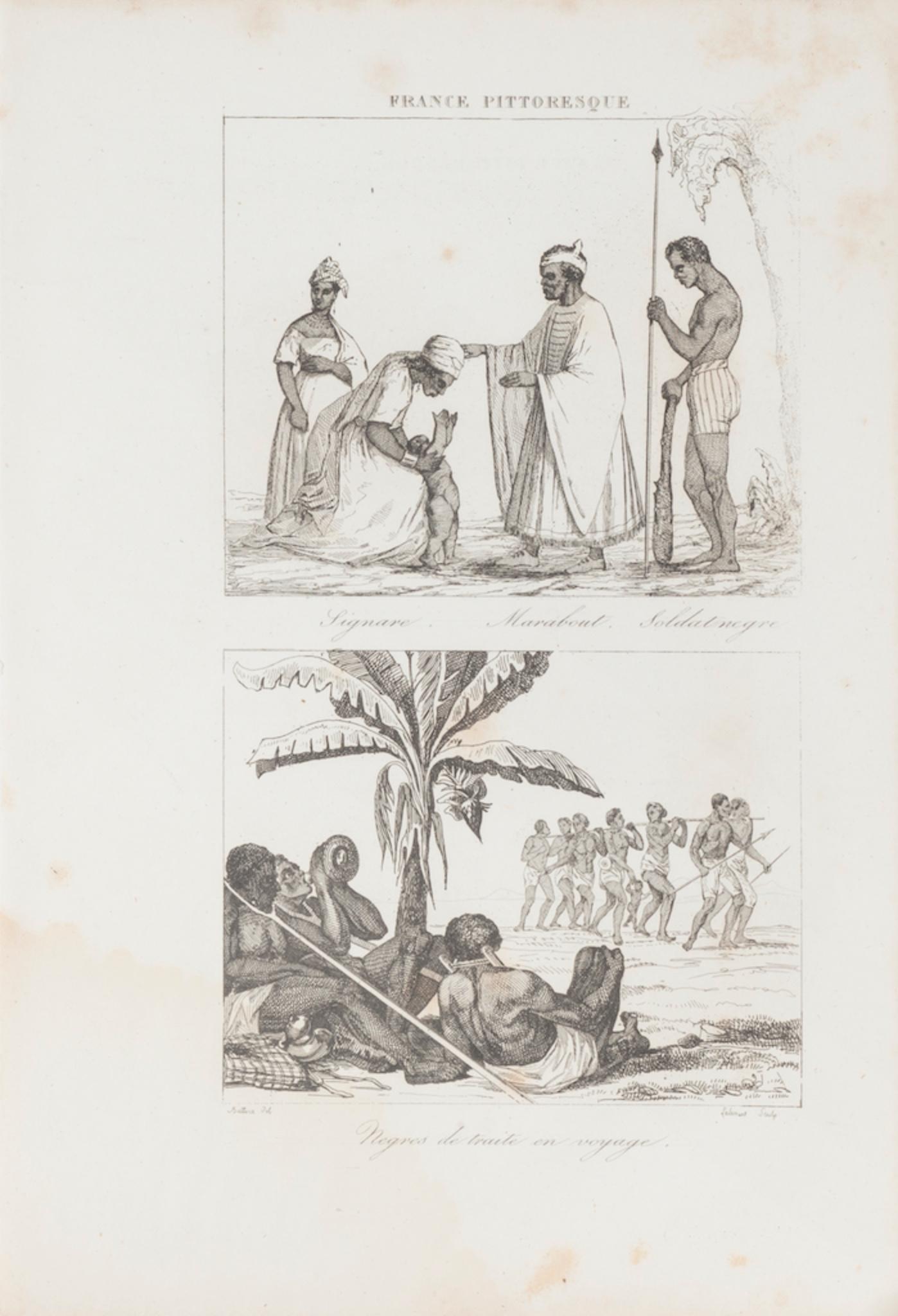 Unknown Figurative Print - Indigenous Costumes  - Original Lithograph - 19th Century