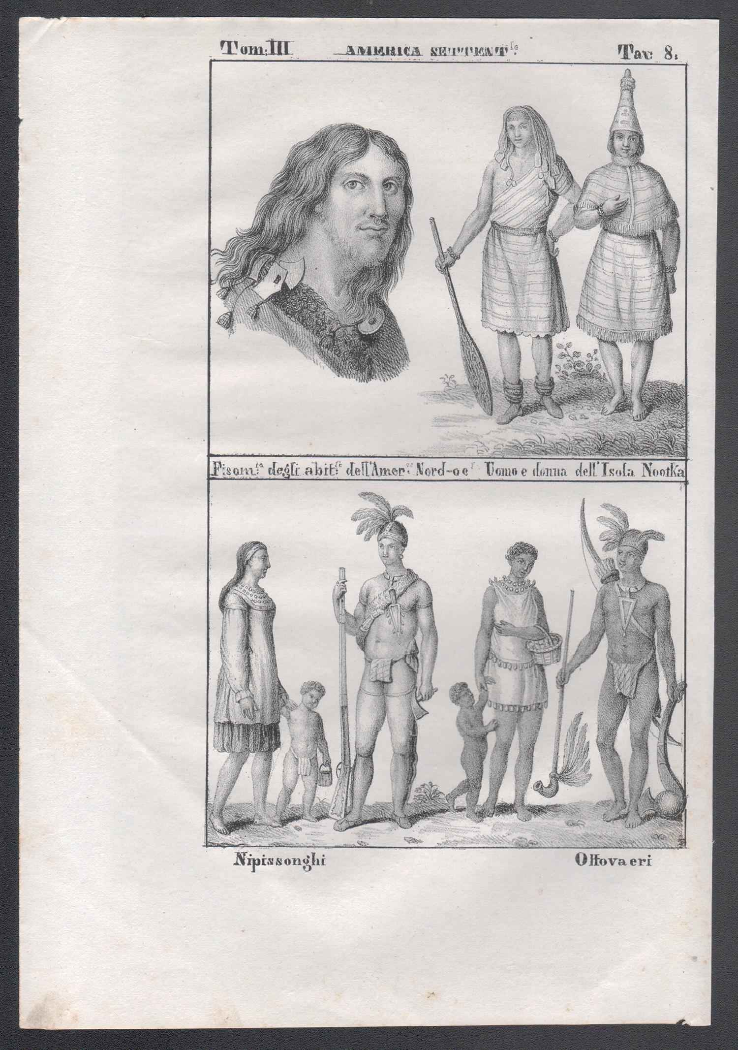 Indigenous People, North America, mid 19th century lithograph. - Print by Unknown