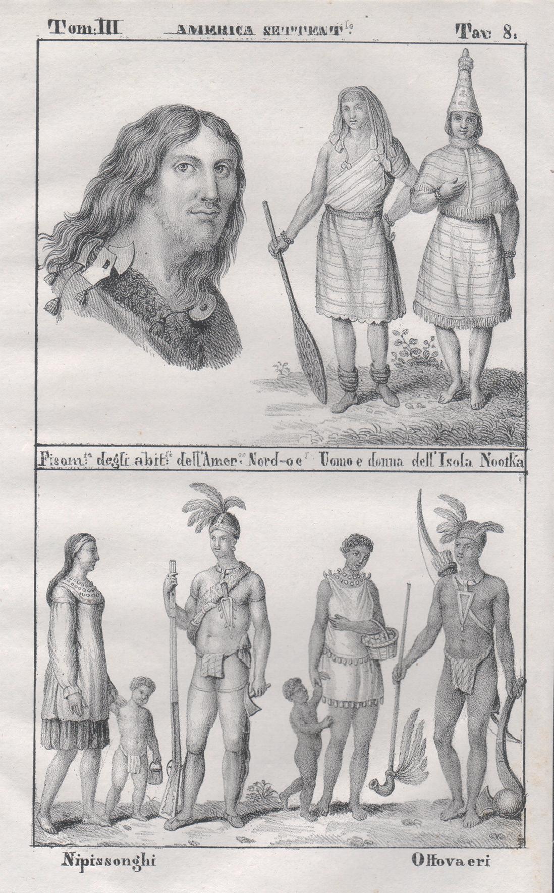 Unknown Figurative Print - Indigenous People, North America, mid 19th century lithograph.