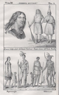 Indigenous People, North America, mid 19th century lithograph.