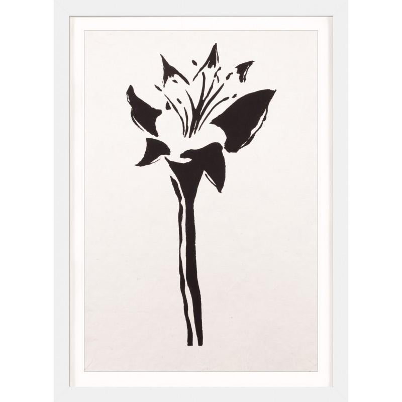 Unknown Print - Ink Floral, No. 8, silkscreen, handmade paper, framed
