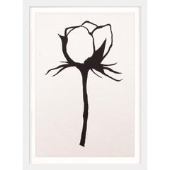 Ink Floral, No. 9, silkscreen, handmade paper, framed