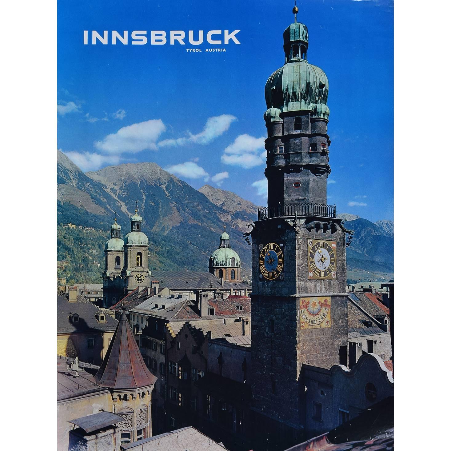 Unknown Landscape Print - Innsbruck: Tyrol, Austria Original Vintage Travel Poster - Skiing resort