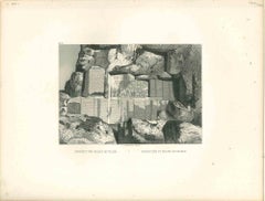 Inscription et Relief au Rocher - Lithograph - Mid-19th Century