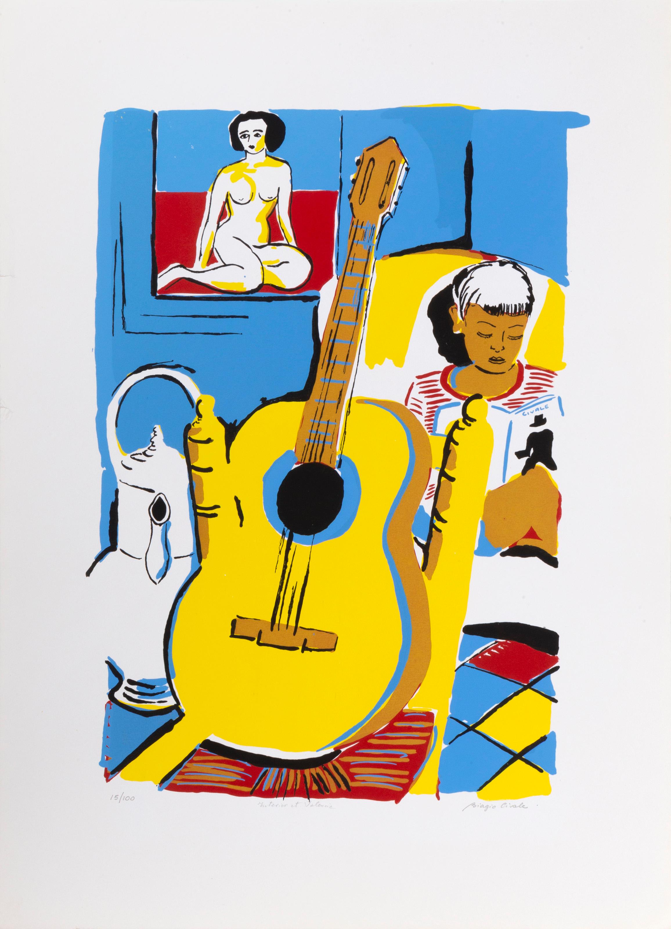 Unknown Still-Life Print - Interior at Valencia, Modern Screenprint by Biagio Civale