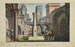 Interieur eines Schlosses im Mittelalter – Lithographie – 1862