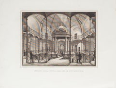 Interior of New Darsena – Original-Radierung des Innenraums – 19. Jahrhundert