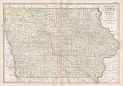 Iowa. USA. Century Atlas state antique vintage map