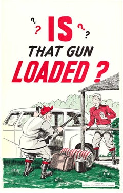 ¿Está cargada esa pistola?  Póster vintage original de la NRA sobre seguridad con las armas