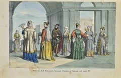 Antique Italian Popular Costumes - Lithograph - 1862