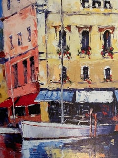 Bright Italian Village by James Pratt Signed Unframed Colorful Vacation