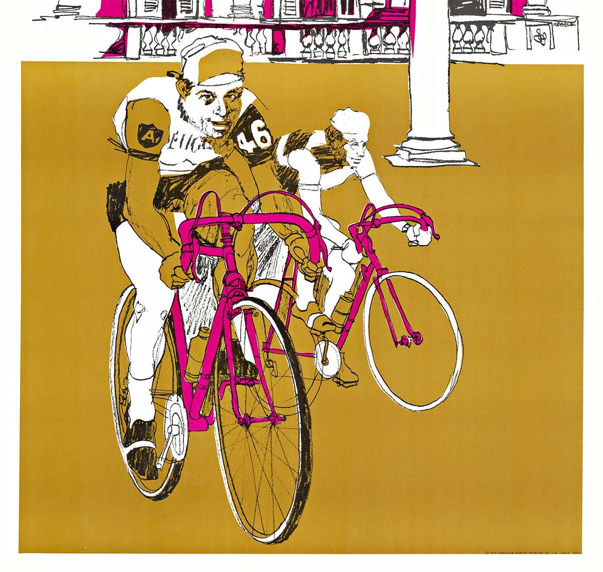 Italia - Póster de viajes por Italia en bicicleta  serigrafía - Print Posmoderno de Unknown