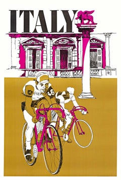 Italie - Affiche de voyage autour d'Italie  sérigraphie