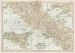 Italy, Central and Southern Part. Century Atlas antique map