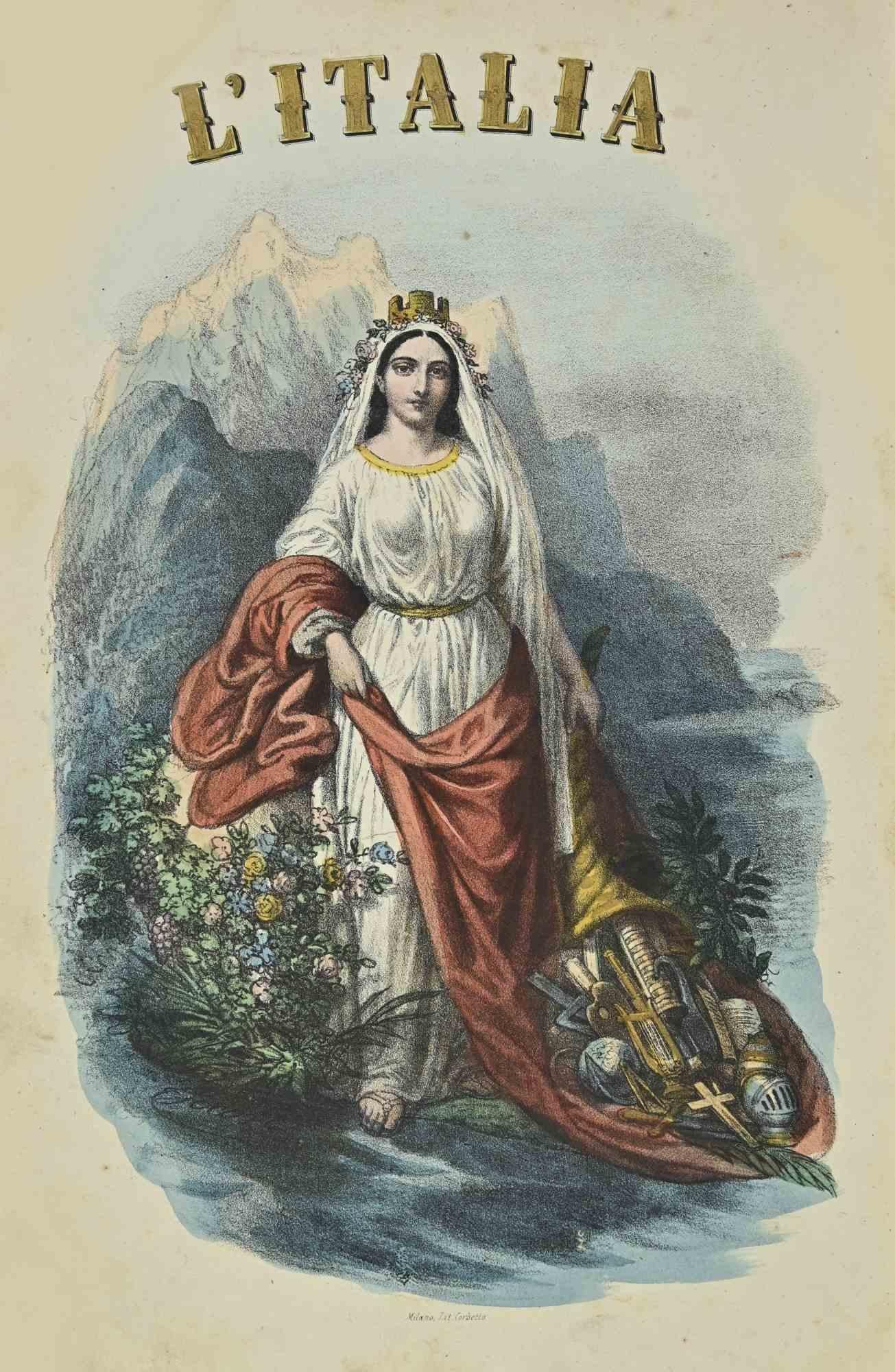 Figurative Print de Unknown - Italia - Litografía - 1862