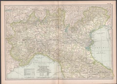 Italia, Parte Norte. Atlas del Siglo mapa antiguo de época
