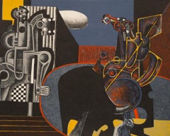 J. Herrera - Futurist Mid 20th Century Lithograph, The Machine