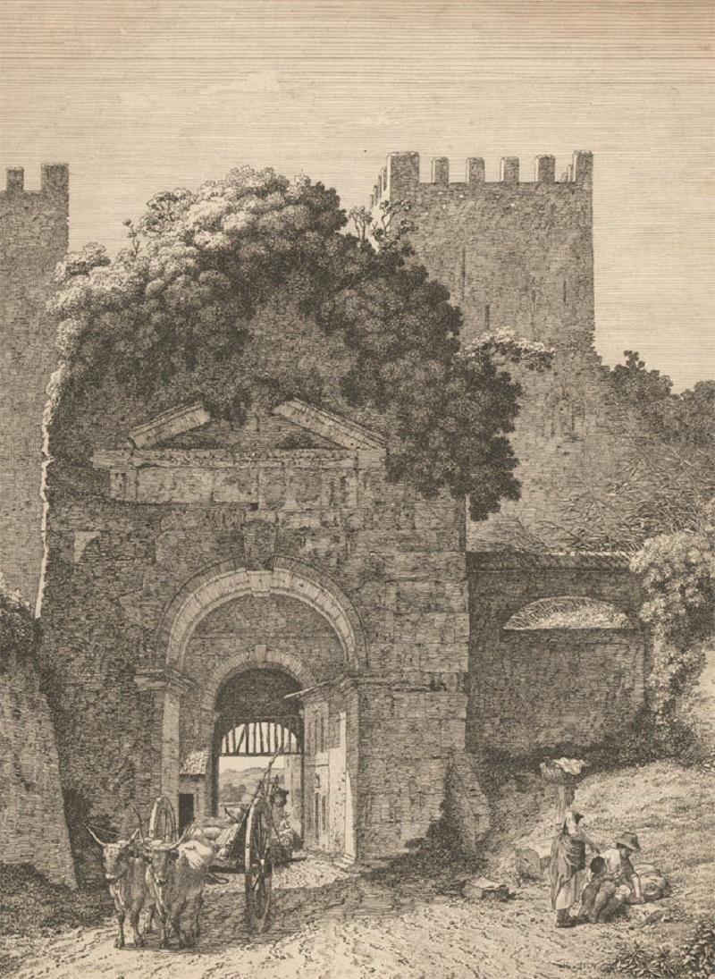 Unknown Landscape Print - Jacob Wilhelm Mechau (1745-1808) - 1794 Etching, Arco di Druso