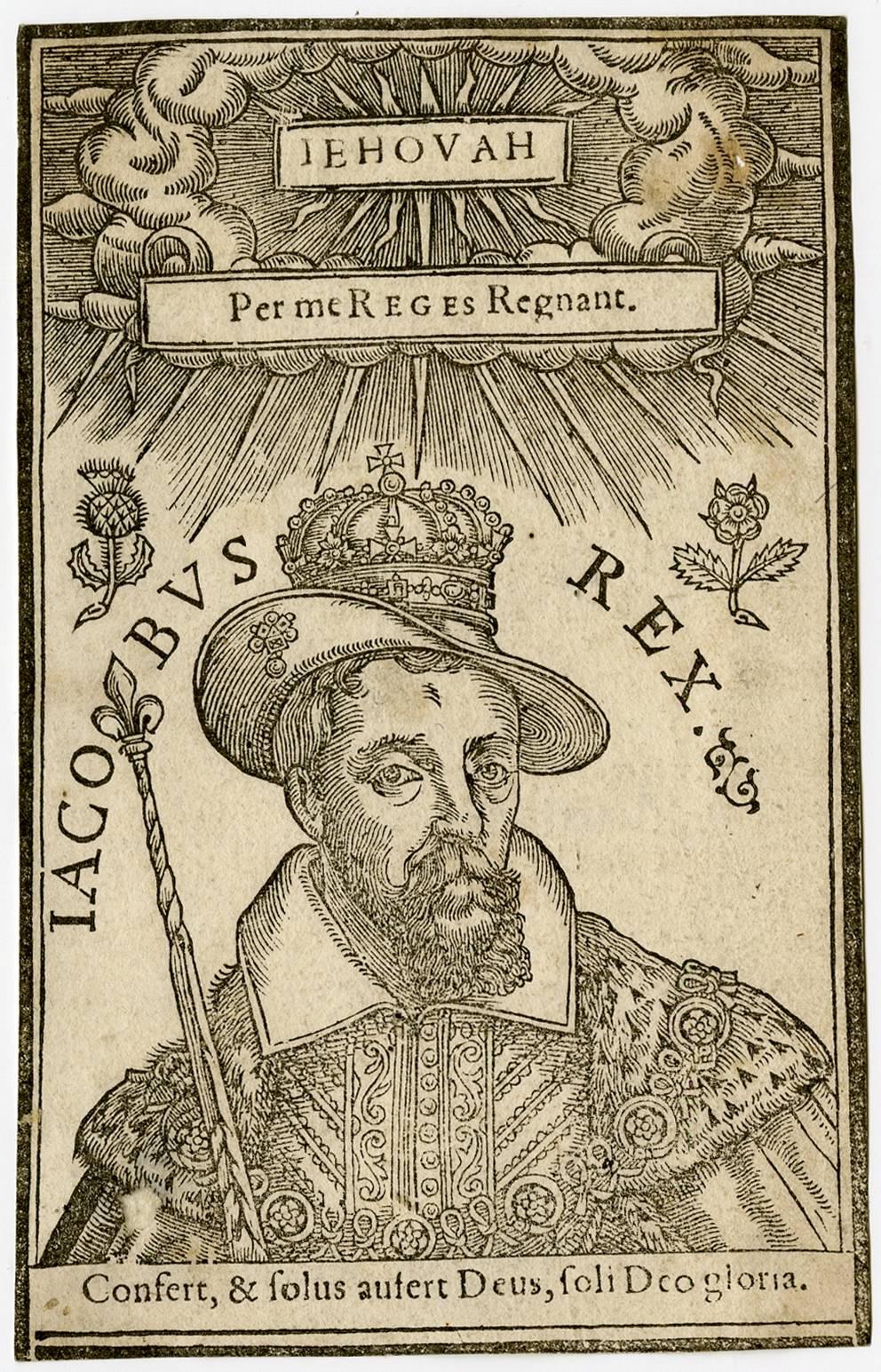 Unknown Portrait Print - Jacobus Rex.