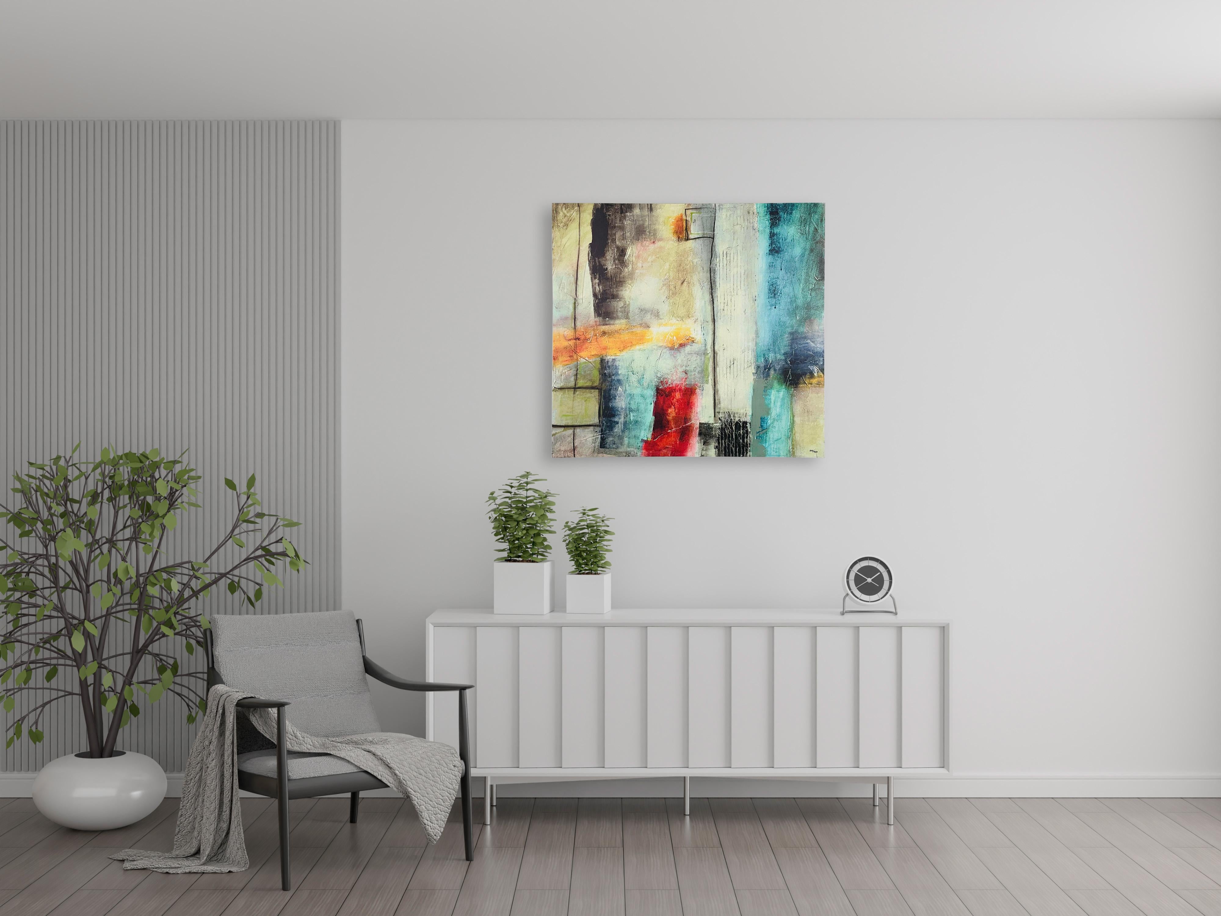 Jane Bellows Abstract Giclee Print on Canvas Titled 