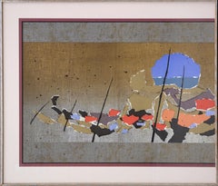 Boîtes de pêche japonaises, sérigraphie abstraite Diptyque