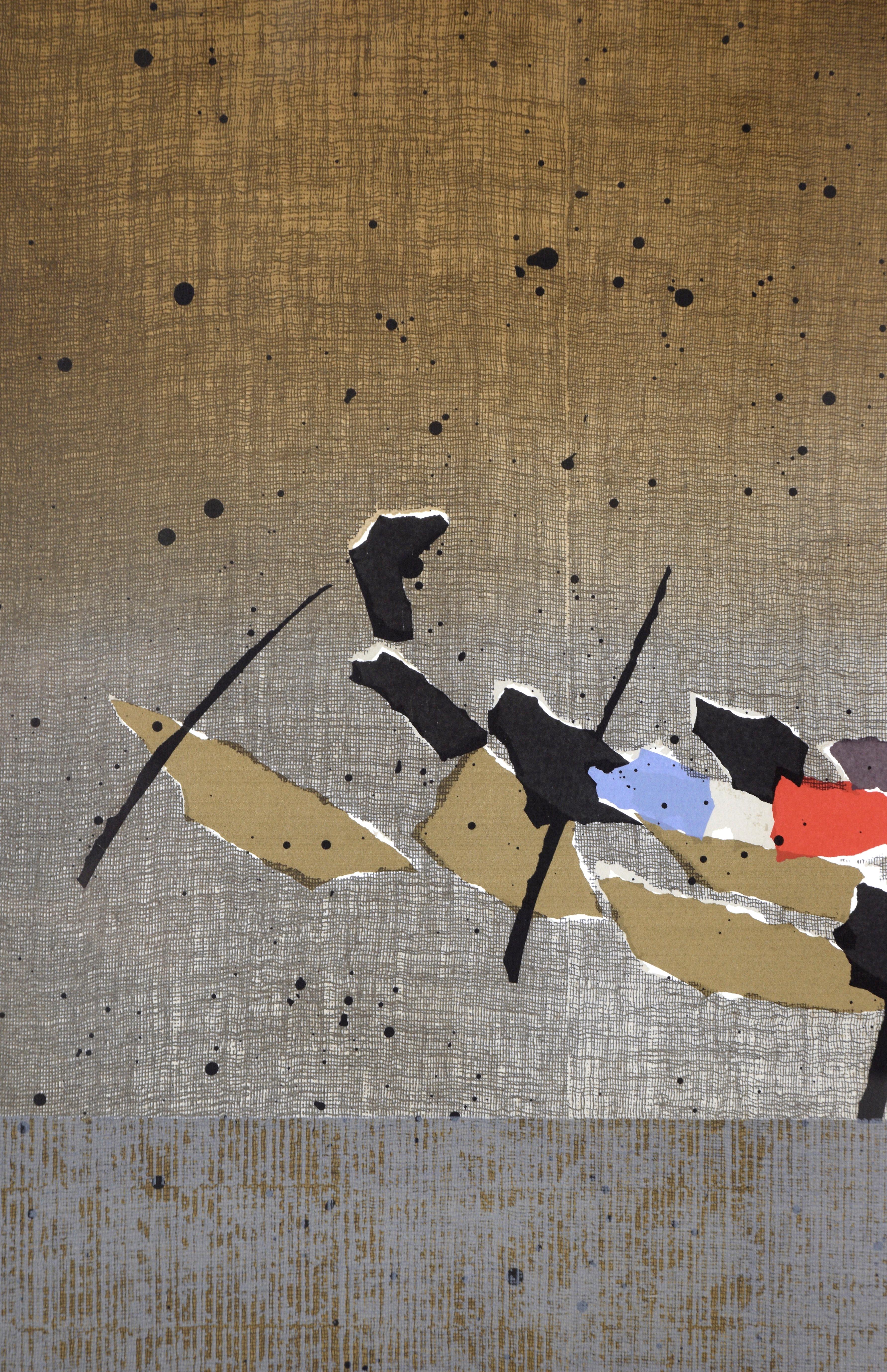Barcos de pesca japoneses, díptico abstracto Serigrafía en venta 2