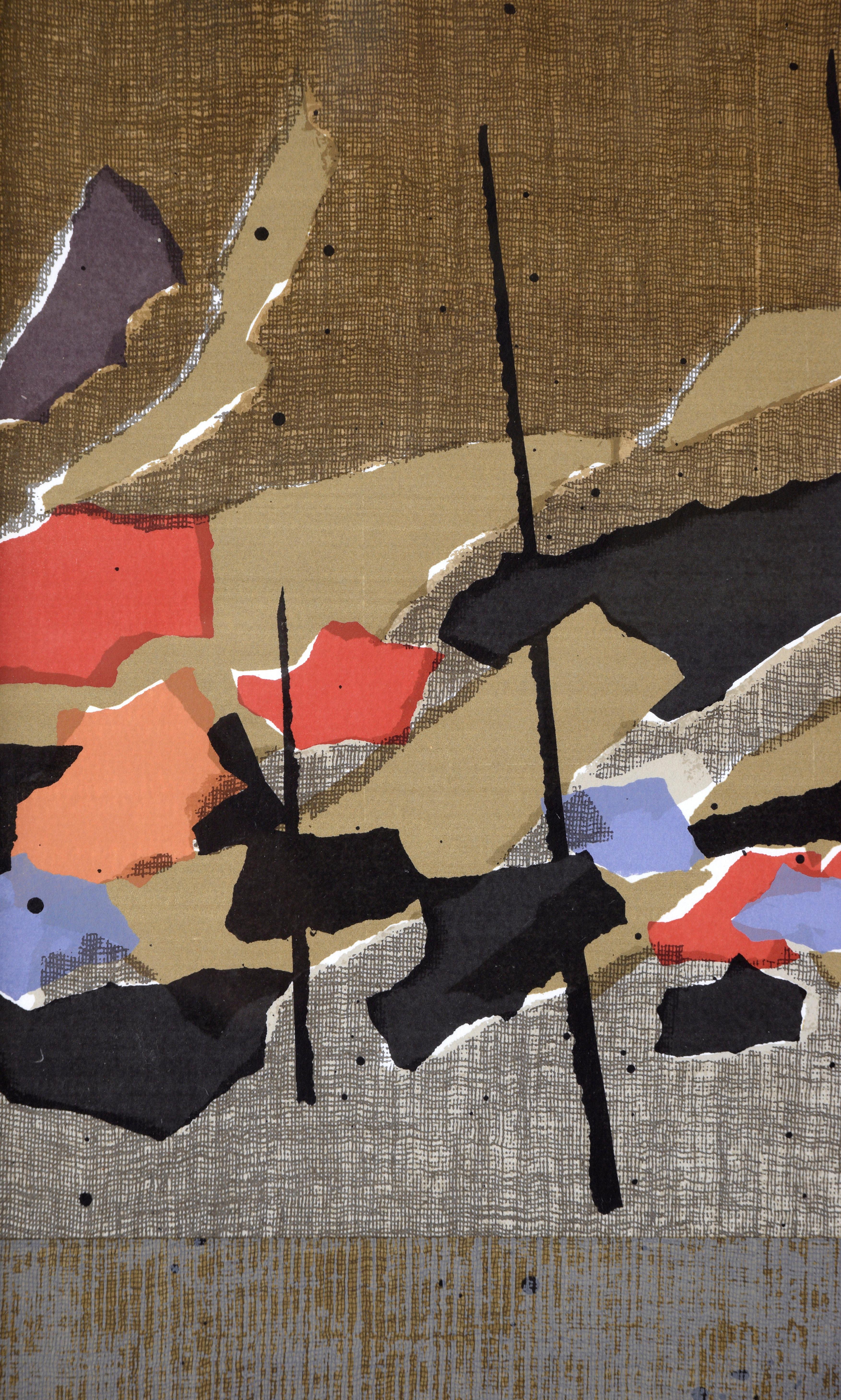 Barcos de pesca japoneses, díptico abstracto Serigrafía en venta 3