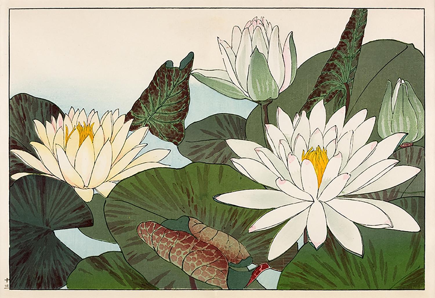 Unknown Landscape Print - Japanese Floral Woodblock Print - 10