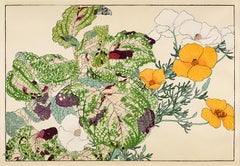 Impression sur bois à motifs floraux japonais - 15 et 11