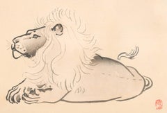 Japanese Lion Woodblock