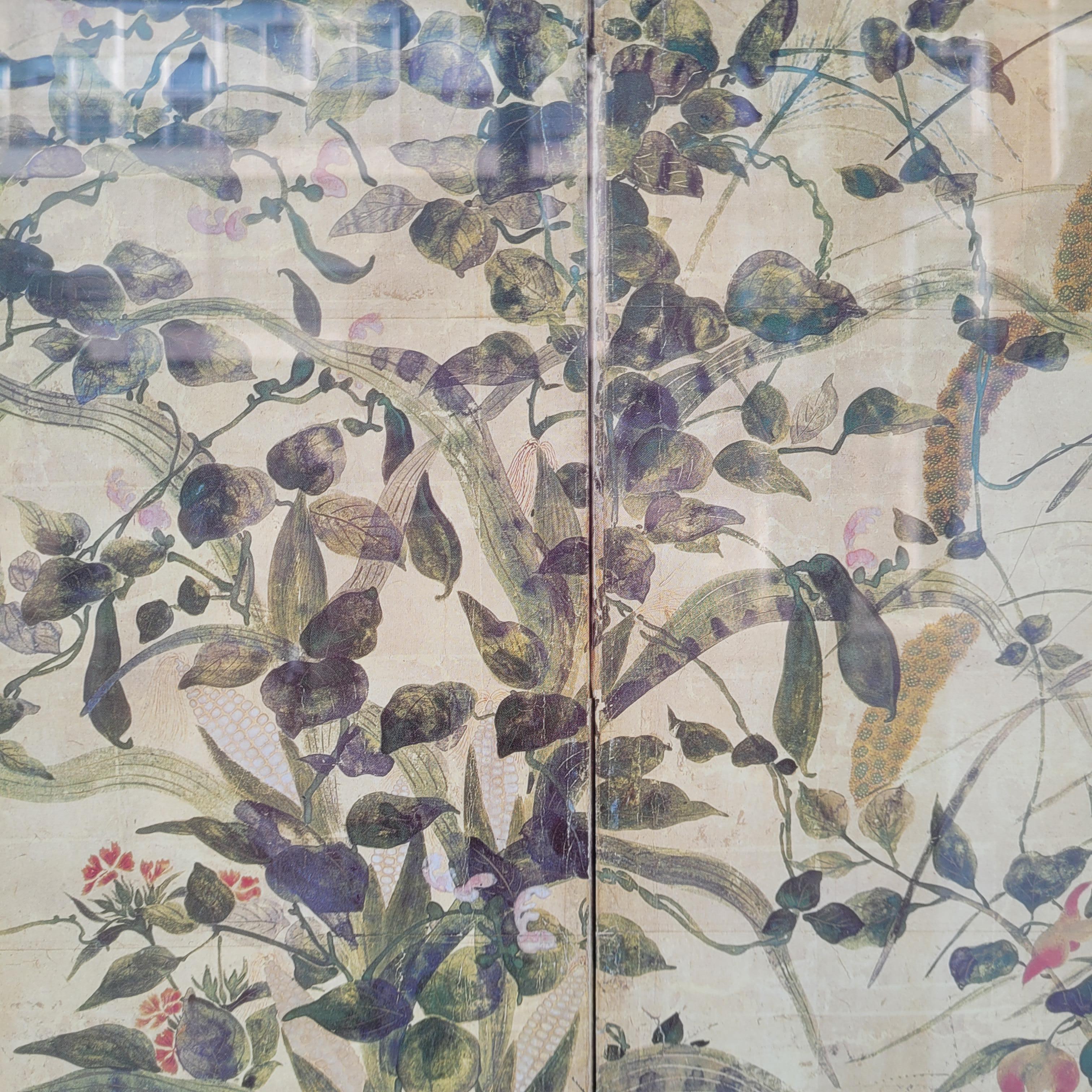 Japanese print on paper, fragment of a screen, Summer and Autumn Flowers  Tawara For Sale 3