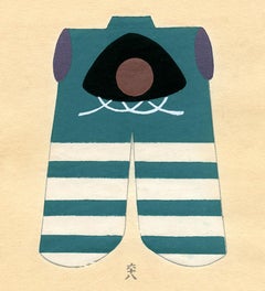 Impresión xilográfica japonesa con motivo de capa de samurai - 5