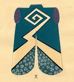 Japanese Samurai Coat Pattern Woodblock Print - 7