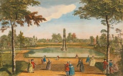 J.B.C. Chatelain after G. Bickham Jr. - Engraving, A View of the Gardens at Stow