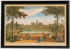 J.B.C. Chatelain after G. Bickham Jr. - Engraving, A View of the Gardens at Stow