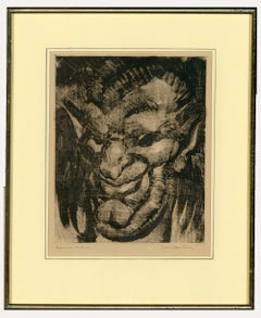 Jean Dulac (1902-1968) - 1955 Monotype, Tête de Faune