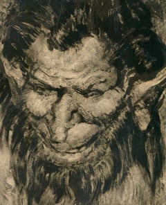 Jean Dulac (1902-1968) - Mid 20th Century Monotype, Tete de Faun II