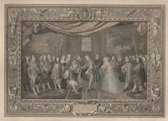 Jeaurat after Le Brun - 1728 Engraving, Meeting between Louis XIV and Phillip IV