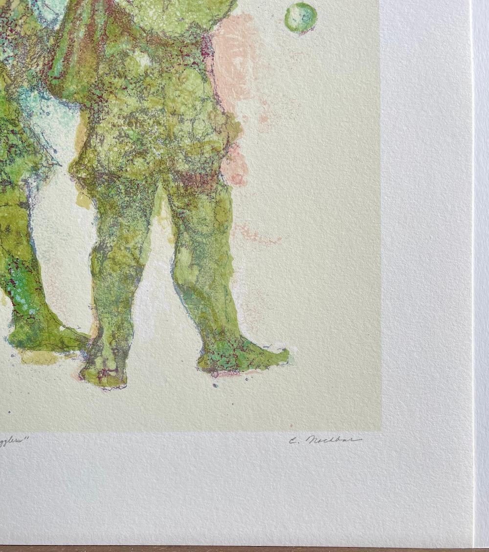 Lithographie signée JESTERS AND JUGGLERS, Shakespeare, couleurs pastel, Greene & Greene en vente 2