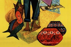 Jet to Brazil Varig Airlines original vintage travel poster